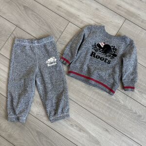 Baby Roots Heather Gray Sweatshirts and Jogger Pants Set of 2,  XL-TG 18-24 M